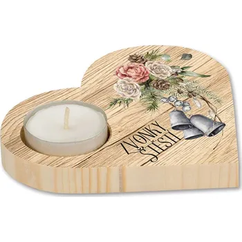 Svícen Dřevěný dekorační svícen - Zvonky štěstí