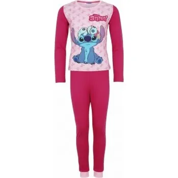 Dívčí pyžamo DIFUZED - Dívčí bavlněné pyžamo Lilo & Stitch - tm. růžové 104