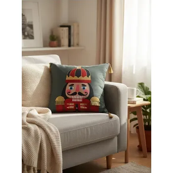 Dekorativní polštářek Sinsay - Dekorační polštář s vánočním motivem - olivová - 825GS-91X - 825GS-91X-ONE