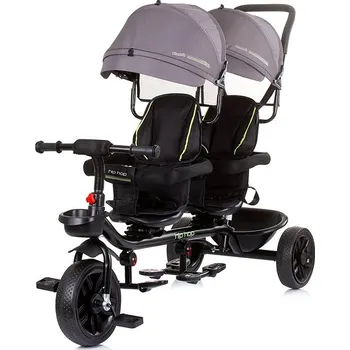 Dětská tříkolka CHIPOLINO pro dvojčata Hip Hop Graphite