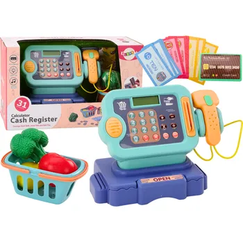Hra na obchod Mamido Pokladna s mincemi pro výuku počítání se světly a zvuky modrá
