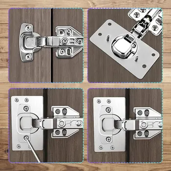 Camerazar Sada 4 plochých desek na opravu závěsů 4,5x9 cm na nábytkové dveře