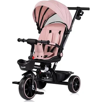 Dětské vozidlo CHIPOLINO Tříkolka se stříškou Max Sport 2v1 Pink Marshmallow