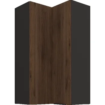 Kuchyňská linka Horní skříňka rohová 60 x 60 GN-108 (90°) 2F Monza černá matná/ořech okapi
