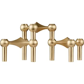 Svícen Modulární kovový svícen STOFF Nagel "Brushed Brass" - set 3 ks