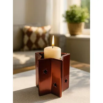 Vánoční dekorace Sinsay - Vánoční svícen ve tvaru hvězdy - kaštanová - 793FQ-83X - 793FQ-83X-ONE