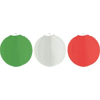 Svícen Nylonové lampiony, zelená, bílá, červená, 3x