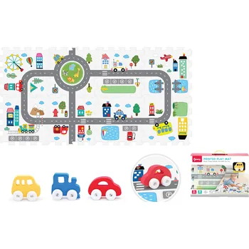 Hračka pro nejmenší Měkké bloky s autíčkem město 8ks