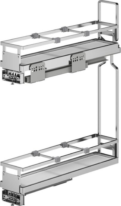 Plnovýsuvný dvojkoš boční WIRELI Elegance s tl. dov., 114x480x580mm, bílá, chrom