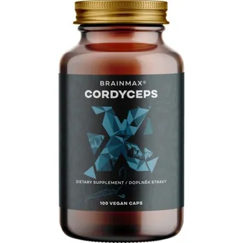 Přírodní produkt BrainMax Cordyceps extrakt, 500 mg, 100 rostlinných kapslí Extrakt z Cordycepsu sinensis s 50 % polysacharidů a s garantovaným obsahem 20% β D-glukanů