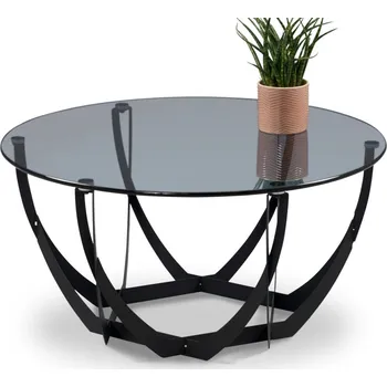 Konferenční stolek Konferenční stolek Maya, 80 cm, černý/šedé sklo