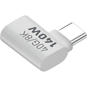 USB-C adaptér pravý úhel – boční, 140W, 40Gbps 8K