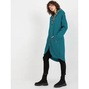 Dámská mikina Dlouhá mikina s kapucí a kapsami mořská modrá RV-