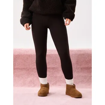 Dámské legíny Sinsay - Legíny s kožíškovou podšívkou - tmavě hnědá - 513FJ-89X - 513FJ-89X-L