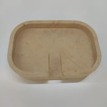 Mýdlenka LUKA Mýdlenka na tuhé mýdlo OVÁL Barva: imitace okrový mramor