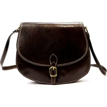 Kabelka Kožená crossbody kabelka Florence 21TMP tmavě hnědá