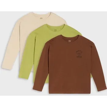 Sinsay - 3 balení triček s dlouhým rukávem - béžová - 896GE-08X - 896GE-08X-110