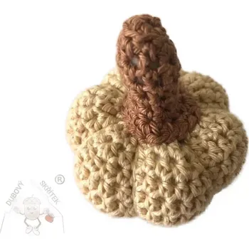 Dubový skřítek Barevné háčkované dýně - podzimní dekorace s duší Dýně - béžová