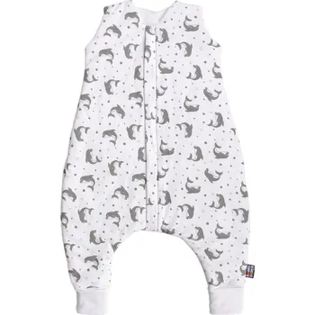 Kojenecký overall Kaarsgaren Bio spací pytel s nožičkami 100 cm delfínci šedé