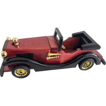 Dřevěný Oldtimer s láhví 200 ml - červený