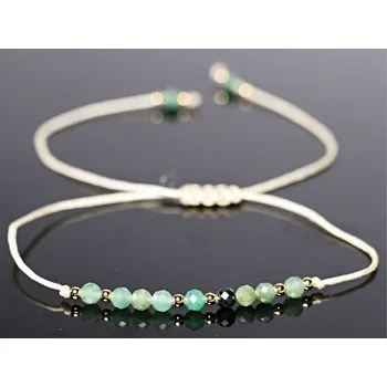 Náramek Magieprirody.cz Náramek Smaragd fasetovaný 4 mm kuličky - Květen #987 Shamballa