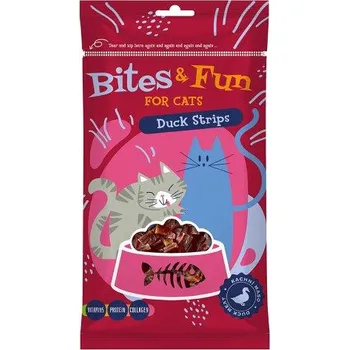 paštika a pomazánka CZ distribuce AKINU Bites & Fun Stripsy kachní pro kočky 60 g