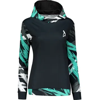 Dámská móda Dámská funkční mikina premium ALTISPORT VOJ/ALW039MI01 ČERNÁ/TYRKYSOVÁ XL