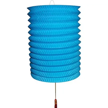 Svícen Lampion papírový 28 cm, modrý