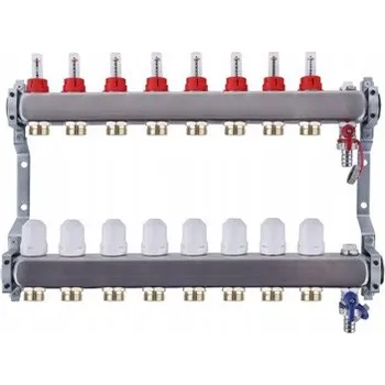 Ventil Warmit Rozdělovač na podlahové topení nerezový 10-okruhový INOX