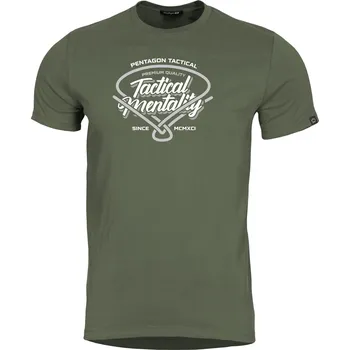 Pánská móda Triko PENTAGON AGERON TACTICAL MENTALITY K09012 OLIVE GREEN XL
