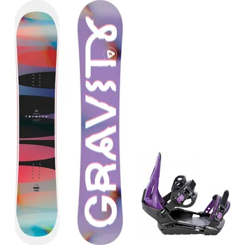 Snowboard Gravity snowboards Snowboard komplet Gravity Trinity 25/26 + vázání RAVEN S230 Black/Violet Velikost: 142 cm, Velikost vázání: S/M