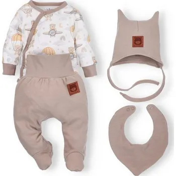 Kojenecká souprava NINI Soupravička (4ks) s polodupačkami Méďa Pilot - 62