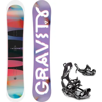 Snowboard Gravity snowboards Snowboard komplet Gravity Trinity 25/26 + vázání RAVEN Fastec FT360 Black Velikost: 154 cm, Velikost vázání: S
