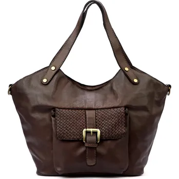 Dámská kožená kabelka VS 016 tmavě hnědá