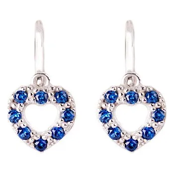 Náušnice modrý zirkon - zlaté dětské náušnice (U3-20-5)