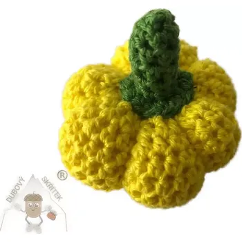 Dubový skřítek Barevné háčkované dýně - podzimní dekorace s duší Dýně - žlutá
