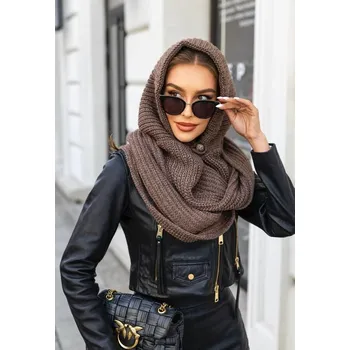 Čepice Fashionweek Dámský čapkošál 2v1 JK-BERTA Barva: Mocca, Velikost: Universal