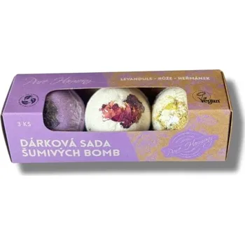 Koupelová sůl PURE HARMONY Dárková sada šumivých bomb 3 ks
