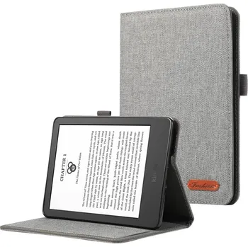 Pouzdro na tablet VSECHNONAMOBIL 95987 FABRIC Zaklápěcí kryt pro Amazon Kindle Paperwhite 5 2021 šedý