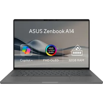 Notebook ASUS Zenbook A14/UX3407QA-OLED306W/SD-X1-26-100/14"/WUXGA/32GB/1TB/Adreno/W11H/Gray/2R