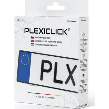 Plexiclick V1 Transparent (110 mm) - průhledný držák SPZ pro ČR