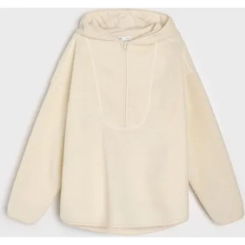 Dámská mikina Sinsay - Mikina s beránkem a kapucí - béžová - 972FI-02X - 972FI-02X-L