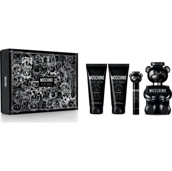 Pánský parfém Moschino Toy Moschino Toy Boy parfémovaná voda 100 ml + Moschino Toy Boy sprchový a koupelový gel 100 ml + Moschino Toy Boy balzám po holení 100 ml + Moschino Toy Boy parfémovaná voda cestovní sprej 10 ml