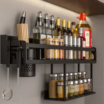 Paradox Závěsná kuchyňská polička XENIA 400 mm / Černá matná