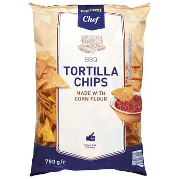 Slaná pochutina Výhodná cena Tortilla chips BBQ 750 g