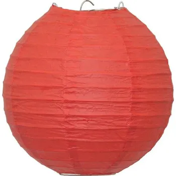 Svícen Lampion papírový 25 cm, červený
