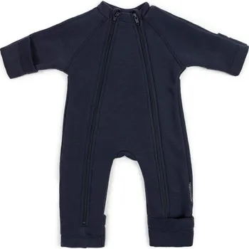 Kojenecký overall Merino overal bez kapuce s dvojitým zipem modrý navy Smallstuff Velikost: 92/98