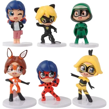 Figurka Miraculous Figurky Kouzelná Beruška a Černý Kocour 8-9 cm 6 ks Barevné