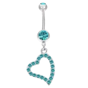 Piercing Piercing ocel do pupíku srdce 83 (Šperky chirurgická ocel)