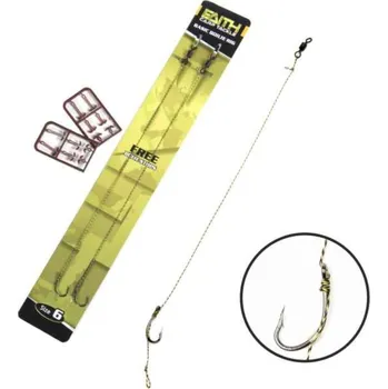 Modelářská překližka FAITH Power Rig hotové návazce na kapra 2ks + zarážky č.4 FAITH Power Rig hotové návazce na kapra 2ks + zarážky č.4